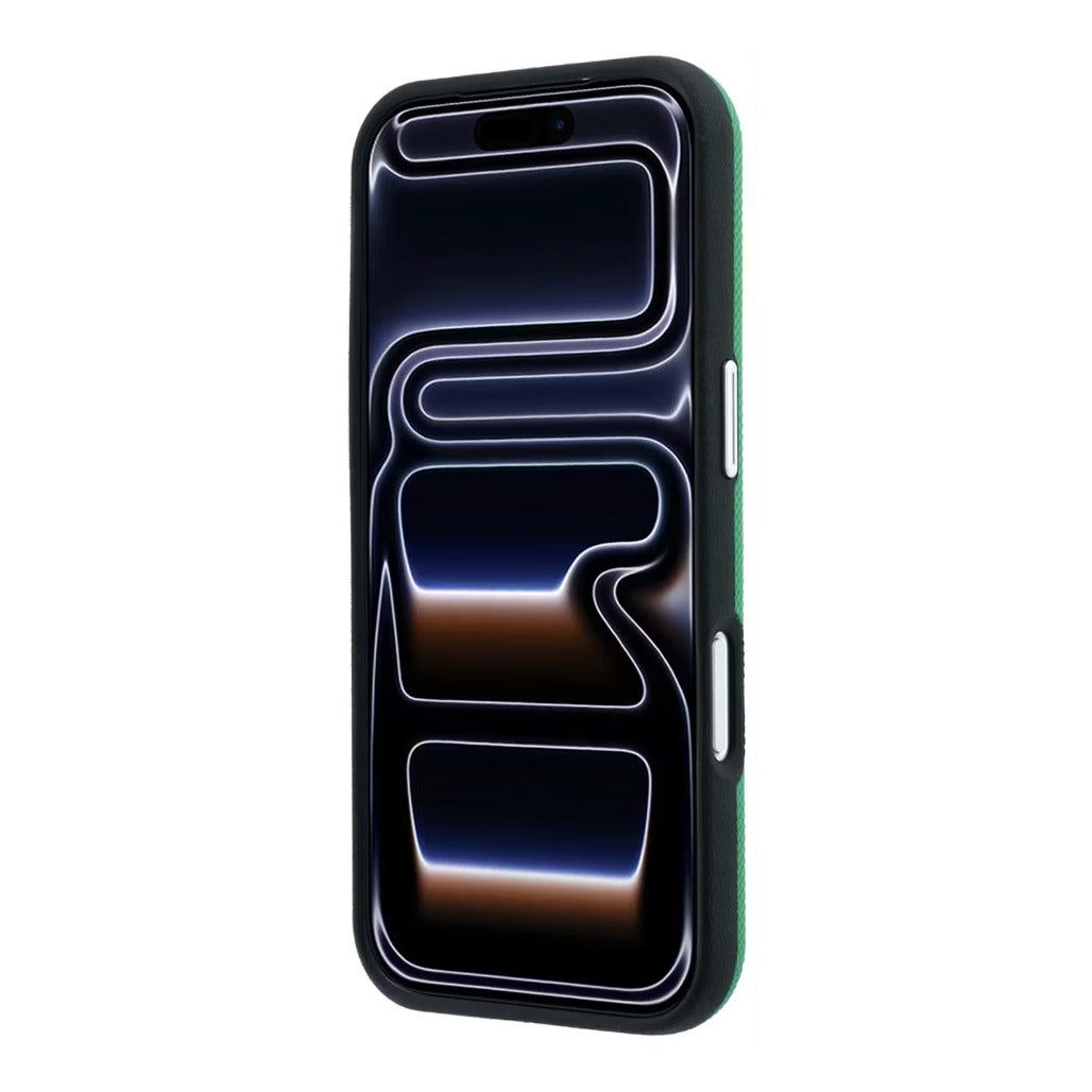 A Photo Of Lacoste MagSafe Green PU Leather Hard Case for iPhone 18 Pro/18 Pro Max with Petit Pique Embossed