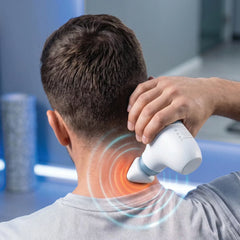 A Photo Of Powerology MOVA Compact Massage Gun, Brushless Motor, 3 × Speed Levels - Blue/White