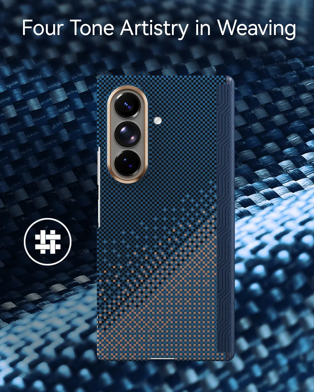 A Photo Of Raptic Aramid Skin Pro Slim Magnetic Case for Galaxy Z Fold8/Z Fold8 Ultra - Serenity Emerald