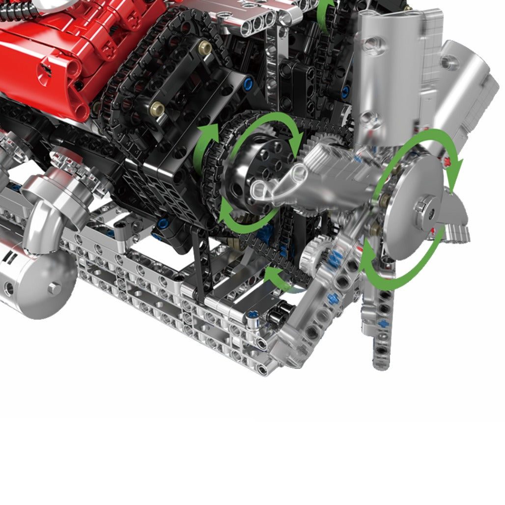 A Photo Of Mould King Motorized Italian Supercar V12 Engine Building Toy Set - 3472 Pieces - 10169