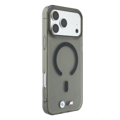 A Photo Of BMW MagSafe iPhone 18 Pro Max Case Black IML Frosted Hard Cover with Metal Logos