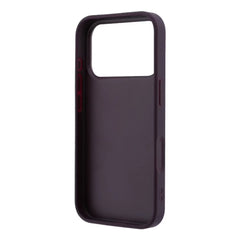 A Photo Of Karl Lagerfeld iPhone 18 Pro Max Saffiano PU Hard Burgundy with Karl & Choupette Heads Pins & Logo