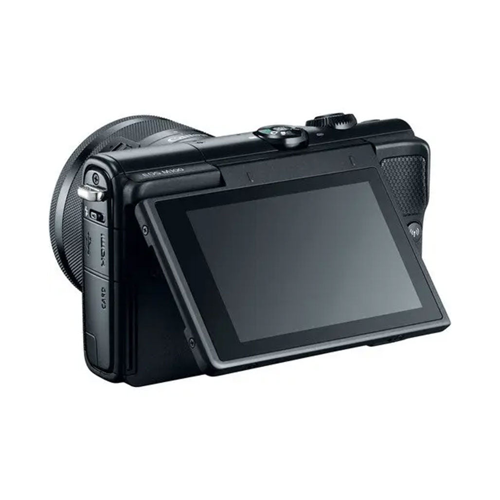 A Photo Of Canon EOS M100 Mirrorless Digital Camera with 15-45mm Lens – Compact APS-C Camera with 24.2 MP, Full HD Video, and Wi-Fi