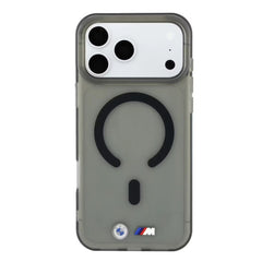 A Photo Of BMW MagSafe iPhone 18 Pro Max Case Black IML Frosted Hard Cover with Metal Logos