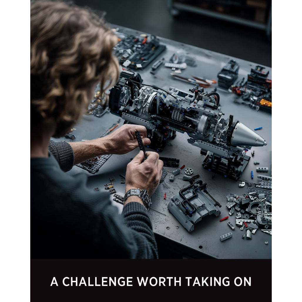 A Photo Of Nifeliz Turbofan Engine Building Set - 2216 Pieces - NF10317