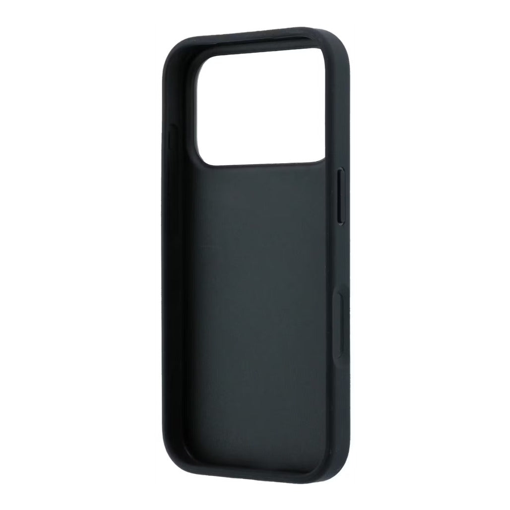 A Photo Of BMW iPhone 18 Pro/18 Pro Max MagSafe Blue PU Textured Tire Track Hard Cover with Metal Logos