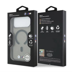 A Photo Of BMW MagSafe iPhone 18 Pro Max Case Black IML Frosted Hard Cover with Metal Logos