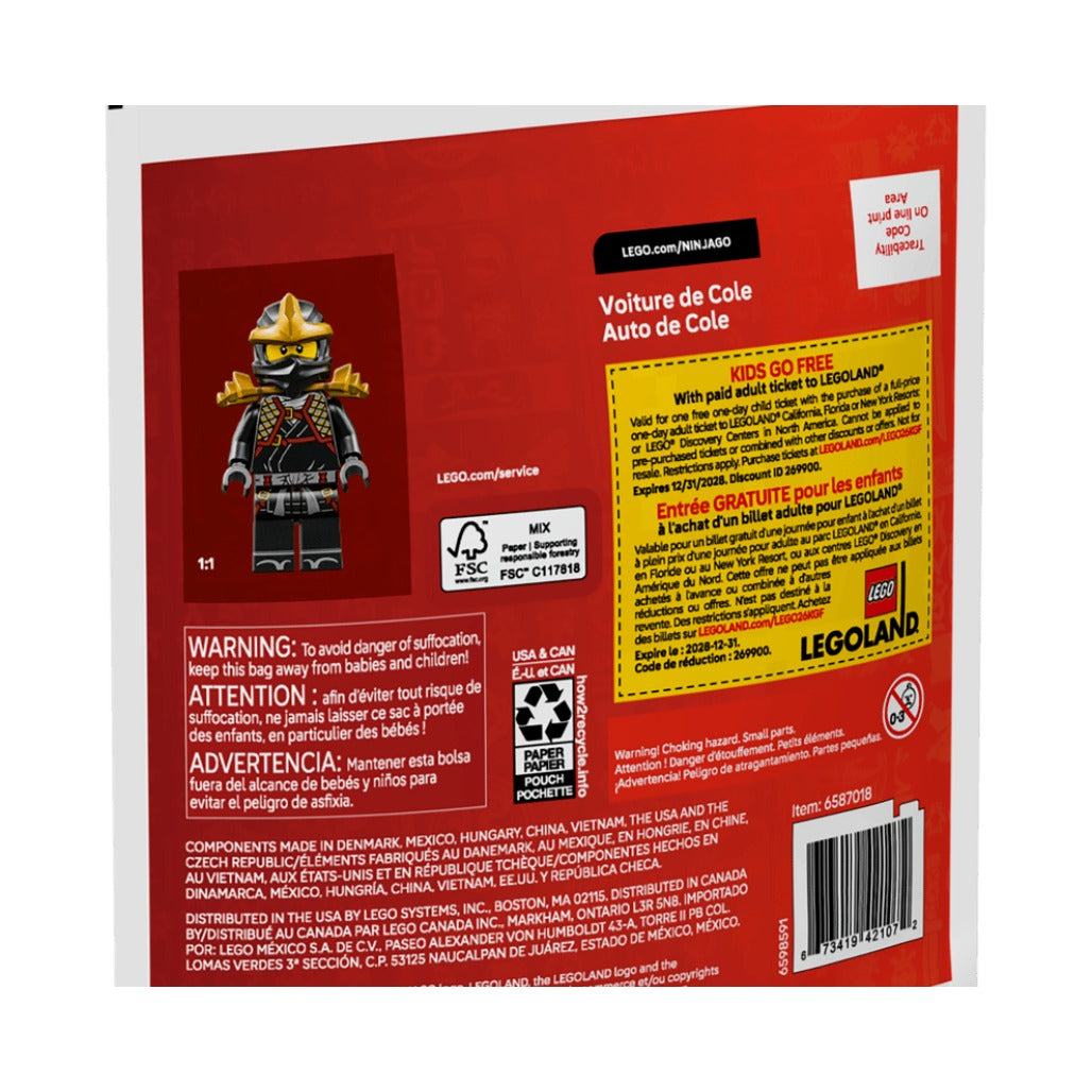 A Photo Of LEGO Ninja Cole's Car - 39 Pieces  - 30723