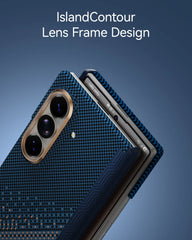 A Photo Of Raptic Aramid Skin Pro Slim Magnetic Case for Galaxy Z Fold8/Z Fold8 Ultra - Serenity Emerald