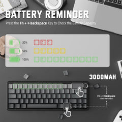 A Photo Of Attack Shark X66 Wireless Mechanical Gaming Keyboard