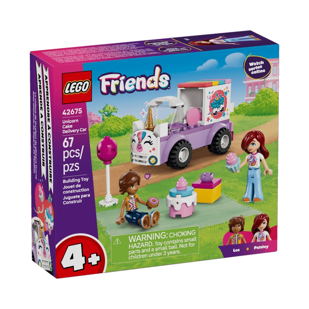 A Photo Of LEGO Unicorn Cake Delivery Car - 67 Pieces - 42675