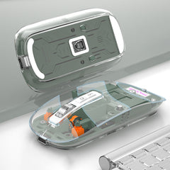 A Photo Of Wireless mouse FMOUSE M133 Bluetooth and USB 2.4G connection unique transparent design with DPI up to 2400