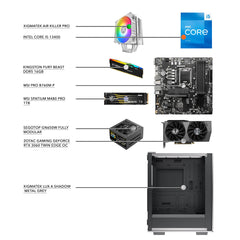 A Photo Of Gaming Desktop Setup: Core i5-13400 - 16GB DDR4 RAM - 1TB NVME - RTX 3060 12GB