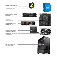 A Photo Of MSI Gaming Desktop: Core i5-14400 - 32GB RAM - 1TB SSD - RTX 5050 8GB - 3Years Warranty