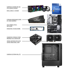 A Photo Of Gaming Desktop Setup: Core i7-14700KF - 32GB DDR5 RAM - 1TB NVMe - RTX 4070 12GB