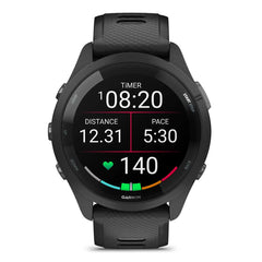 A Photo Of Garmin Forerunner 265 - 010-02810-10 - Black Bezel and Case with Black/Powder Gray Silicone Band