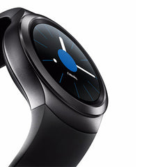 A Photo Of Samsung Galaxy Gear S2 - Smart Watch - Dark Gray | Stainless Steel, Wireless Charging