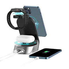 A Photo Of Green Lion 4 in 1 Fast Wireless Charger 15W - Black