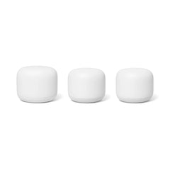 A Photo Of Google Nest Wifi Router and Two Points (Snow) - Whole Home Coverage and Smart Speakers