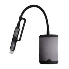 A Photo Of Green Lion 5-in-1 Multifunction Hub | Type-C, Lightning, SD/TF, AUX, USB - GN5IN1MINIHBBK
