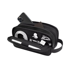 A Photo Of Green Lion Elegant Pouch - Multi-Purpose Organizer with Leather Handle