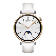 A Photo Of Huawei Watch GT 4 41mm White Leather Strap - Stylish AMOLED Smartwatch with Advanced Fitness Tracking