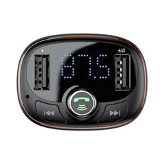 A Photo Of Baseus T-Typed Bluetooth MP3 Charger with Car Holder – Dual USB Fast Charging & Hands-Free Calling
