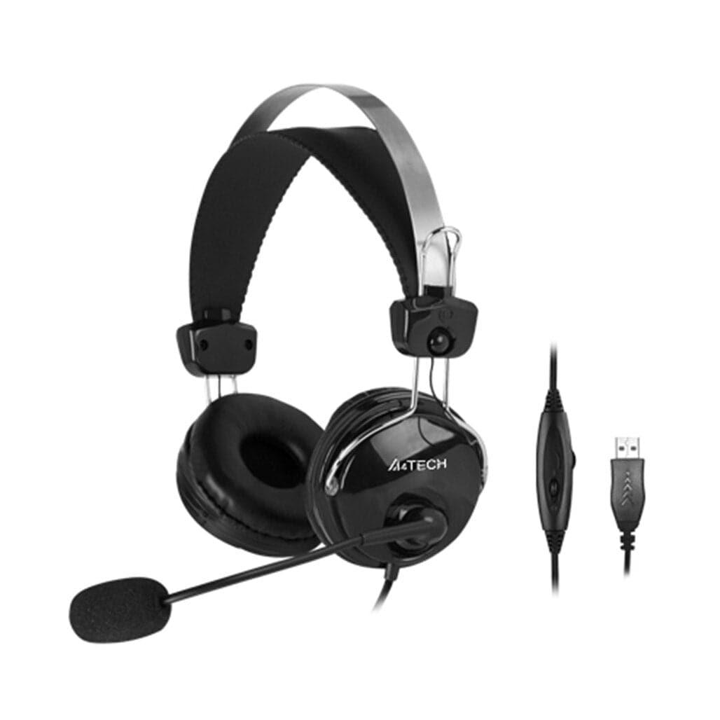 A Photo Of A4Tech ComfortFit Stereo USB Headset HU-7P - High-Quality On-the-Head Headphones