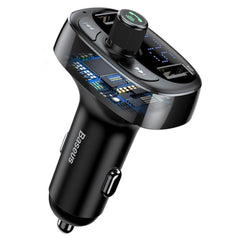 A Photo Of Baseus T-Typed Bluetooth MP3 Charger with Car Holder – Dual USB Fast Charging & Hands-Free Calling