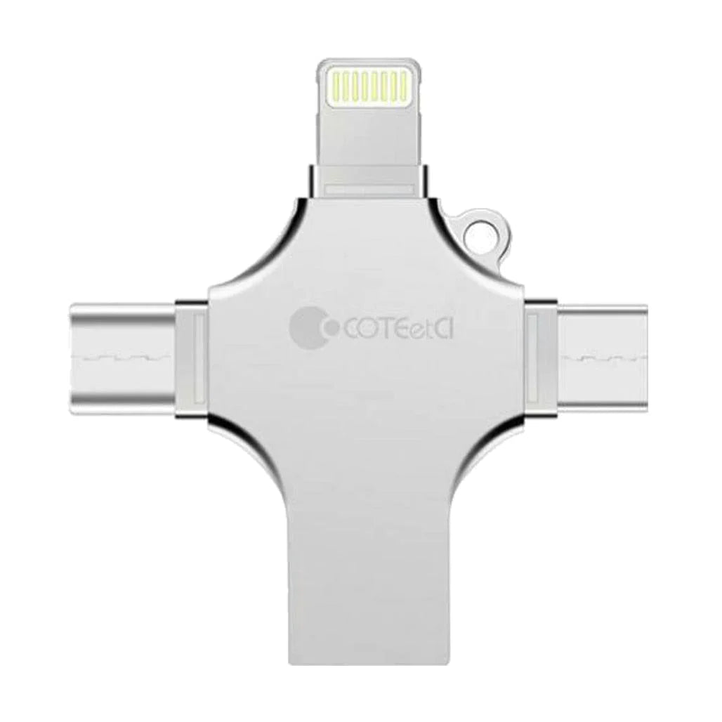 A Photo Of COTEetCI 4-in-1 High-Speed Flash Drive - Lightning, Micro, USB, Type-C Connectors