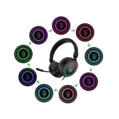 A Photo Of AKZ GM-019 RGB Gaming Headphones with Mic - 3.5mm Wired, Active Noise Cancellation, Noise Reduction, HiFi Sound