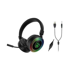A Photo Of AKZ GM-019 RGB Gaming Headphones with Mic - 3.5mm Wired, Active Noise Cancellation, Noise Reduction, HiFi Sound
