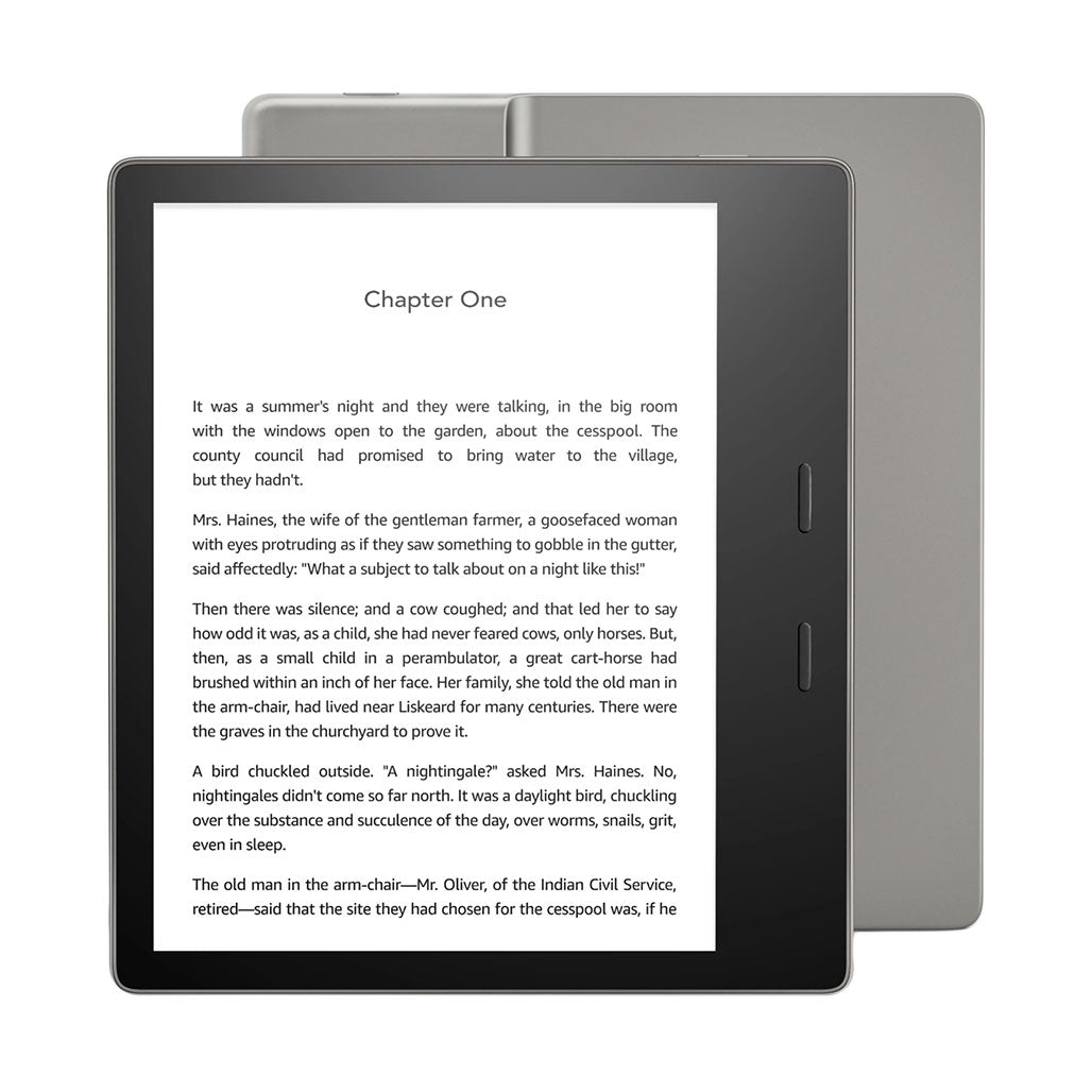 A Photo Of Amazon Kindle Oasis 8GB – 7” E-Reader with Page Turn Buttons, Adjustable Warm Light, Waterproof – Graphite