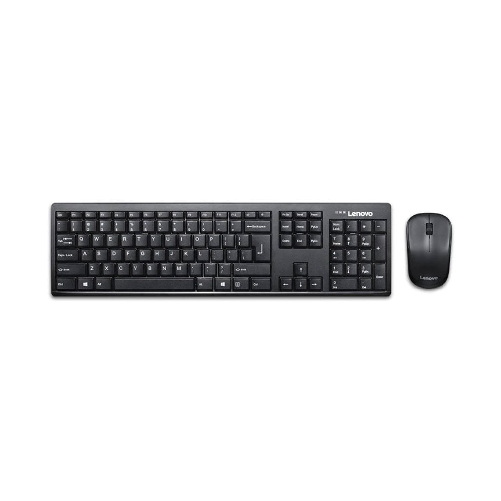 A Photo Of Lenovo 100 Wireless Keyboard and Mouse Combo - English and Arabic, Black