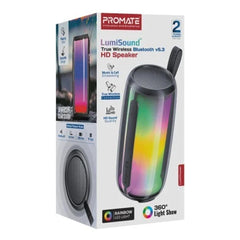 A Photo Of Promate LumiTower True Wireless Bluetooth v5.3 HD Speaker | RGB Lights & 3-Way Connectivity