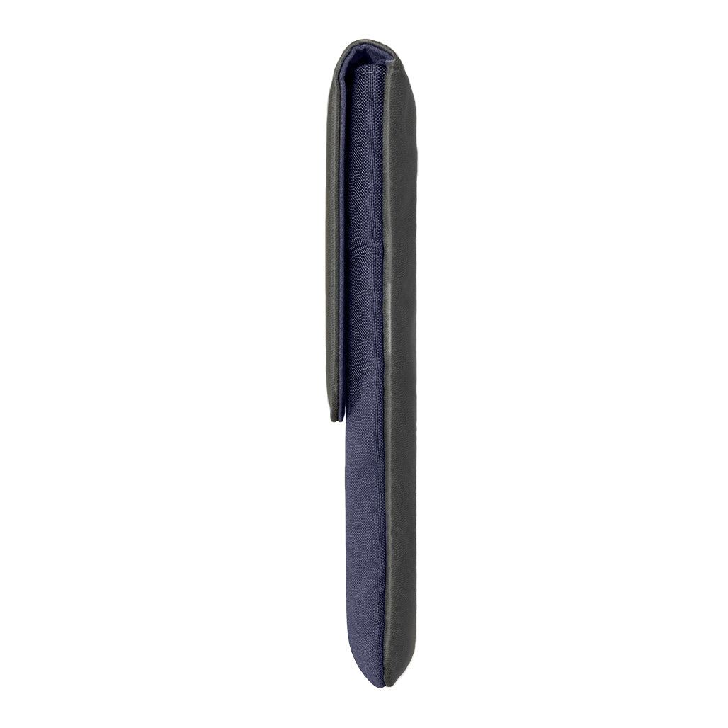 A Photo Of MagEasy MagSleeve for MacBook - Navy Leather Laptop Sleeve with Magnetic Closure