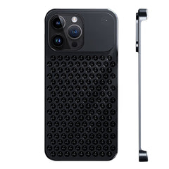 A Photo Of Metal Heat Dissipation Phone Case For iPhone 15 Pro - Black
