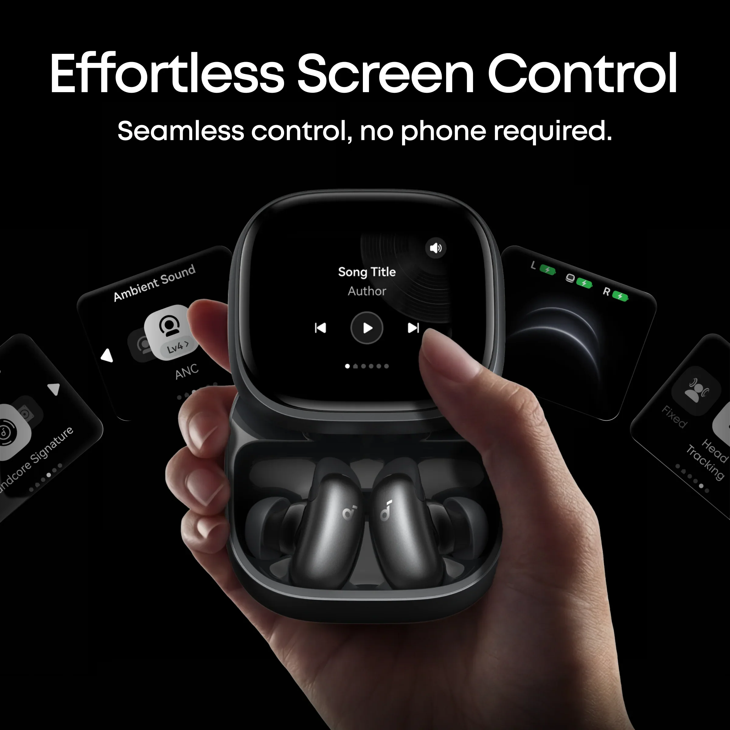A Photo Of Anker Liberty 5 Pro Max - AI Note-Taker Smart Screen Earbuds