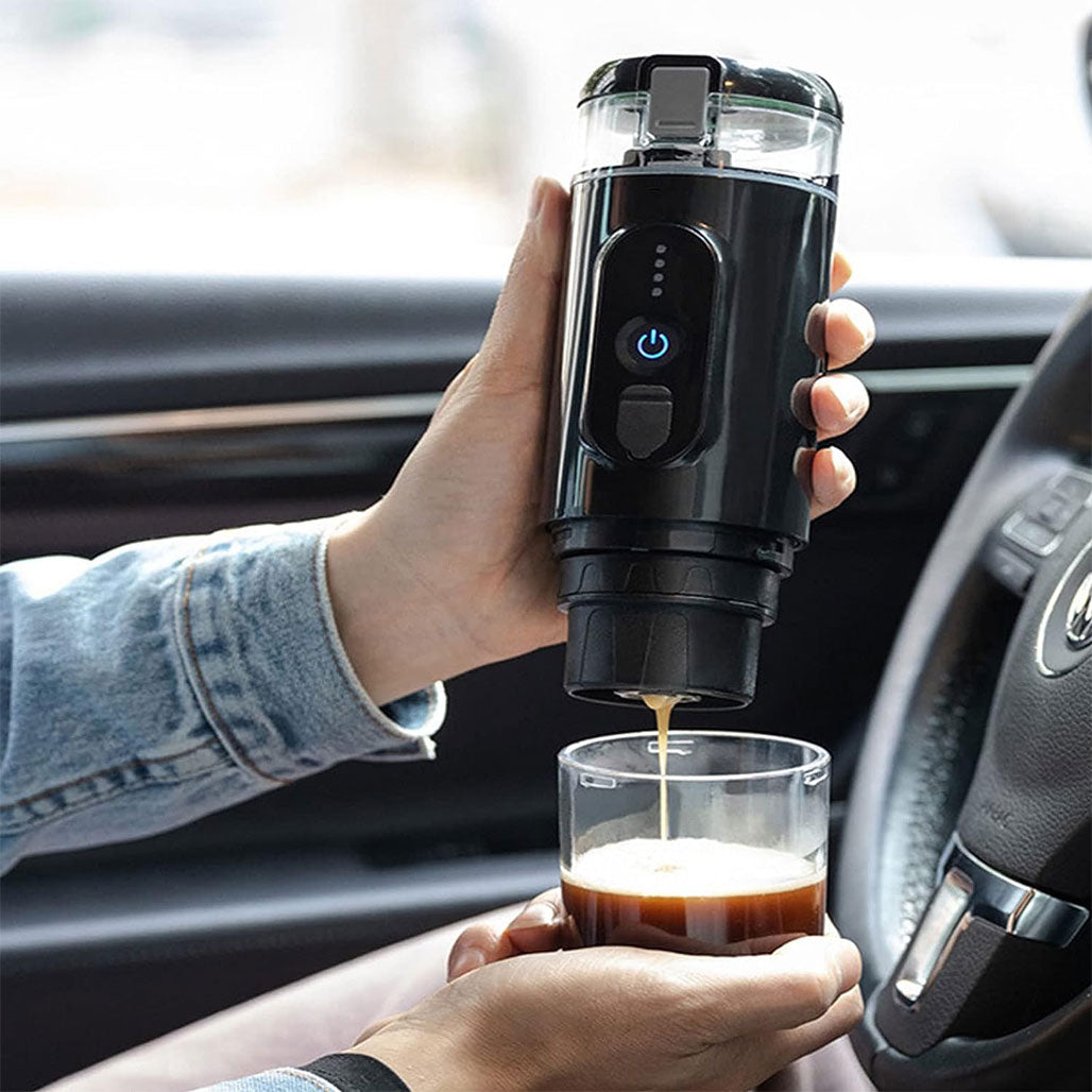 A Photo Of Mini Espresso CF-1801BGC - Portable Electric Espresso Maker with 18 Bar Pressure and 7500mAh Battery