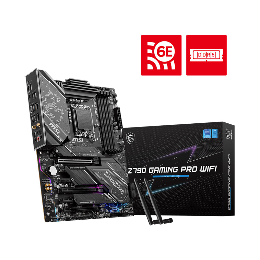 A Photo Of MSI Z790 Gaming Pro WiFi DDR5 ATX Motherboard | LGA 1700, 4x DDR5 Slots, PCIe 4.0, RGB Lighting