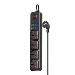 A Photo Of Moxom MX-ST16 12-in-1 Power Strip | 7 USB Ports, 1 PD Outlet, 2500W Max Output, and Dual Protection