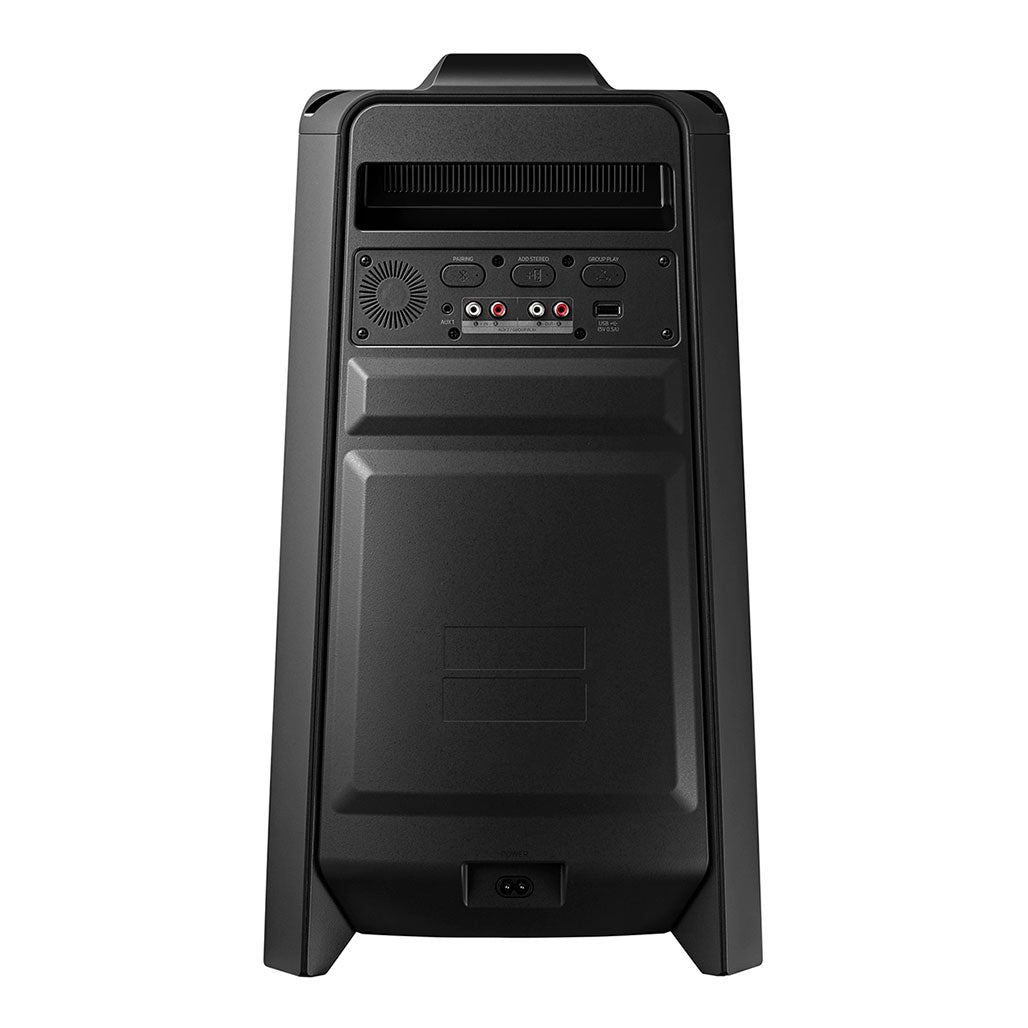 A Photo Of Samsung MX-T40 Sound Tower 300W High Power Audio System – Bi-Directional Speakers, LED Lights, Bluetooth Connectivity