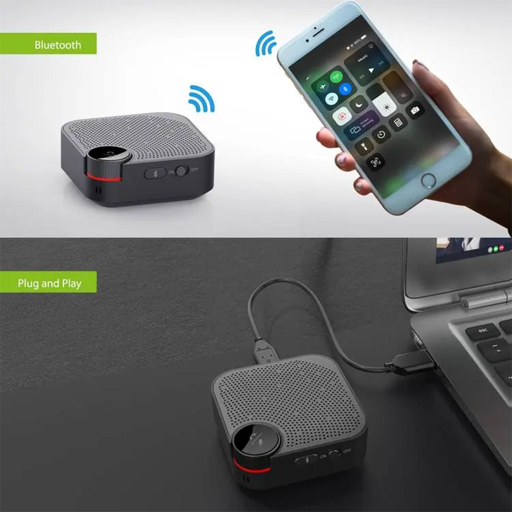 A Photo Of Porodo Bluetooth Conference Speaker - 3M Talking Distance - Black