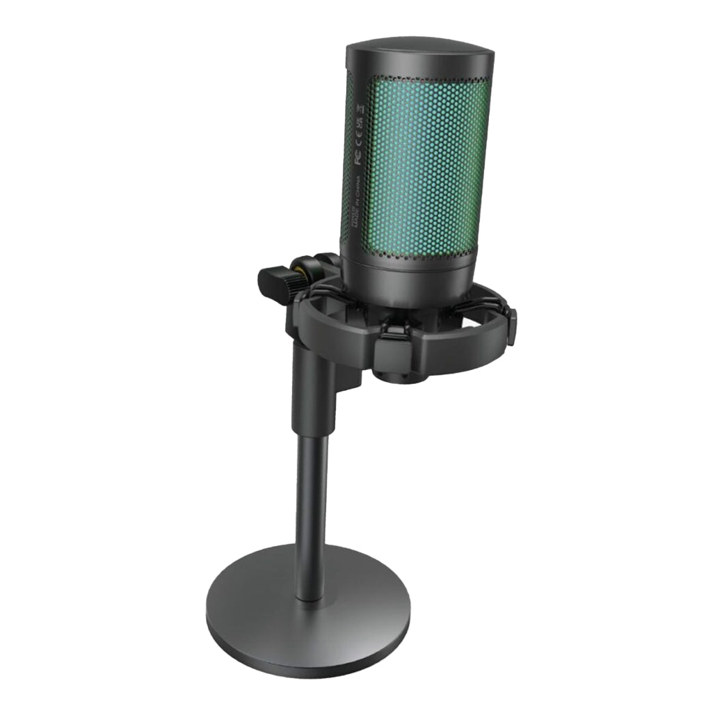 A Photo Of Porodo Gaming Professional RGB Condenser Microphone with Extension Stand - Black