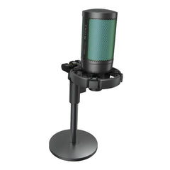 A Photo Of Porodo Gaming Professional RGB Condenser Microphone with Extension Stand - Black