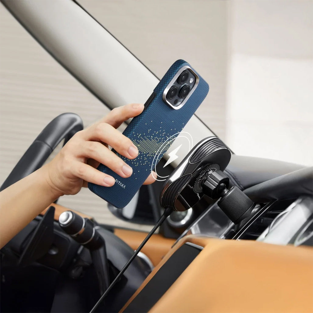 A Photo Of Pitaka StarPeak Tactile Woven Case for iPhone 16 Pro Max – Premium Aramid Fiber with Fusion Weaving Technology