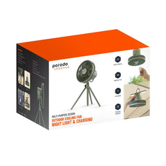 A Photo Of Porodo PD-LSCMF Multi-Purpose Design Outdoor Cooling Fan Night Light & Charging