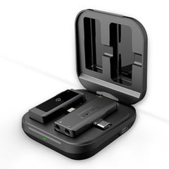 A Photo Of Powerology PWMICBK MFI Dual Connector Wireless Lavalier Microphone - Compatible with iPhone & iPad