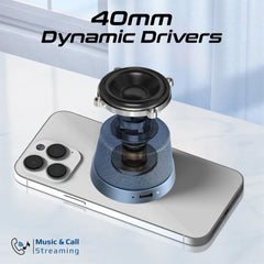 A Photo Of Promate Punch Mini Bluetooth Speaker with MagSafe Compatibility – 3W Portable Speaker in Navy