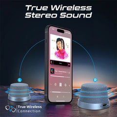 A Photo Of Promate Punch Mini Bluetooth Speaker with MagSafe Compatibility – 3W Portable Speaker in Navy